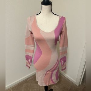 Pink Mini Sweater Dress